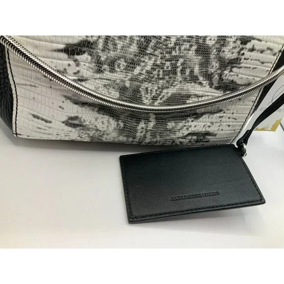 Alexander Wang White & Black Snakeskin Leather Embossed Small Clutch Purse - Picture 4 of 8